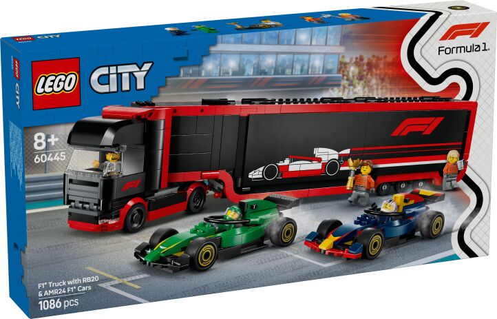 LEGO 60445 - City F1 Truck With RB20 &amp; AMR24 F1 Cars - 401958060445 - crystallotus.eu