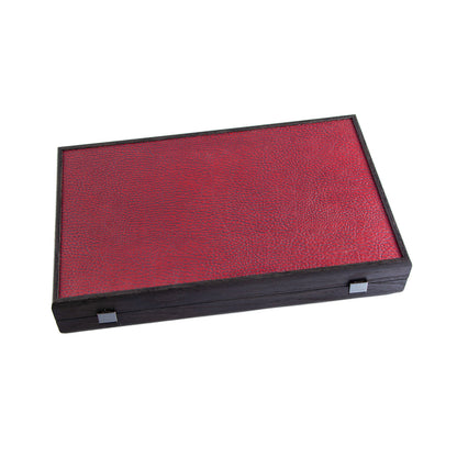 Premium Handcrafted Leatherette Burgundy Red Backgammon Set 48x60cm (by Manopoulos) (BDE1ARD)