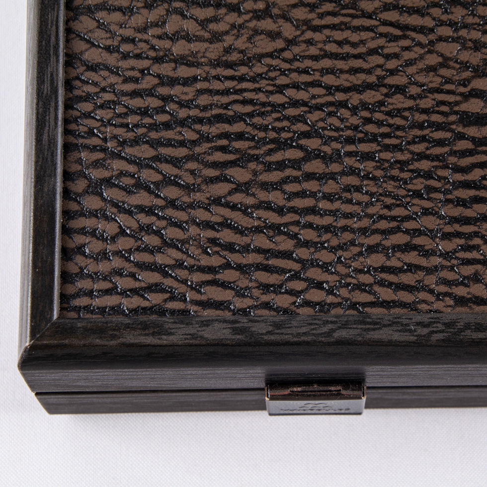 Premium Handcrafted Leatherette Mocha Brown Backgammon Set48x60cm (by Manopoulos) (BDE1BRO)