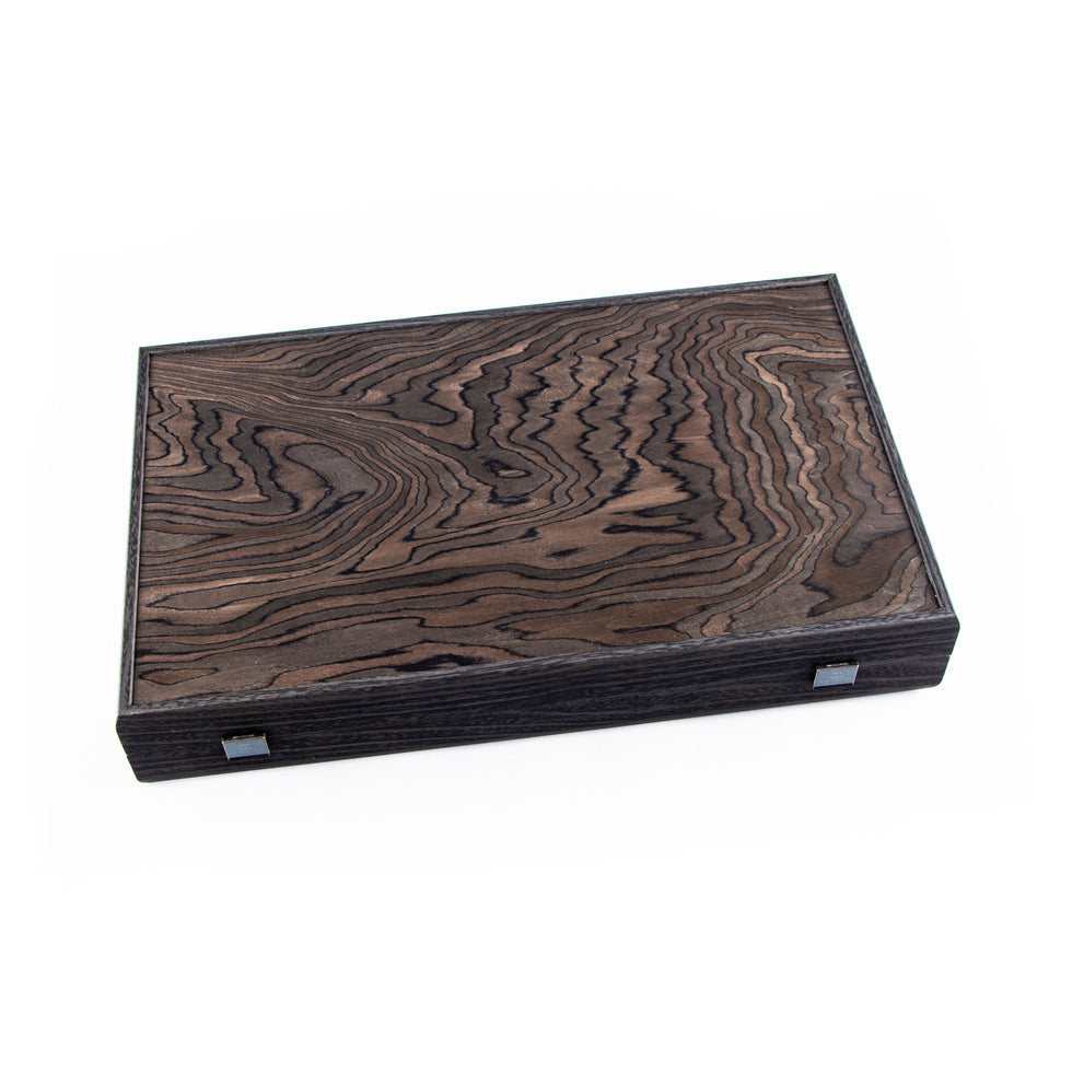 Premium Handcrafted Ebony Burl Backgammon Set 48x60cm (by Manopoulos) (BGG1)