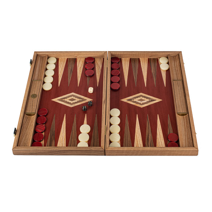 Premium Handcrafted Walnut with Red Oak Backgammon Set 48x60cm (by Manopoulos)