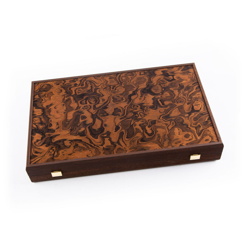 Premium Handcrafted California Walnut Burl Backgammon Set 48x60cm (by Manopoulos) (BUU1)