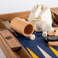 Premium Leatherette Royal Blue Backgammon Set 48x60cm (by Manopoulos)
