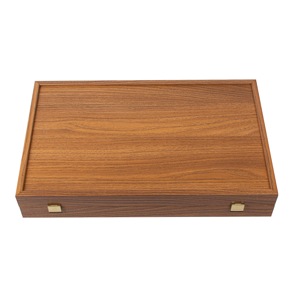 Premium Handcrafted Walnut Replica Wood Backgammon Set with Side Racks 48x60cm (by Manopoulos) (BXL1KK)