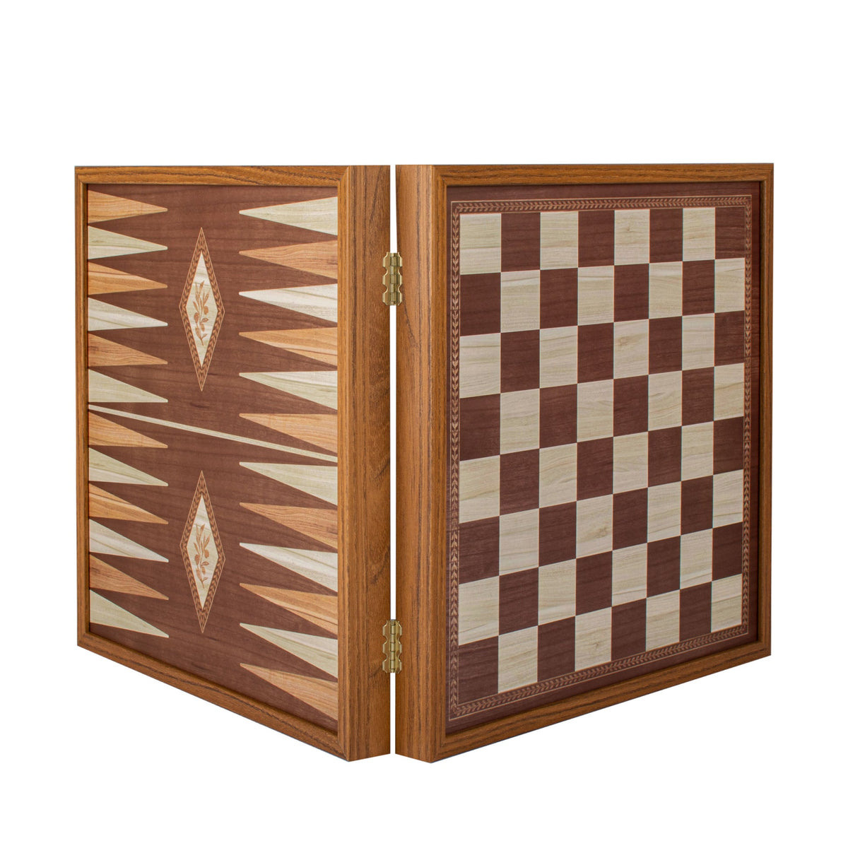Handcrafted 5-in-1 Combo Game Collection - Chess, Backgammon, Ludo, Snakes &amp; Checkers - Classic Style (by Manopoulos) (CBLS34E)