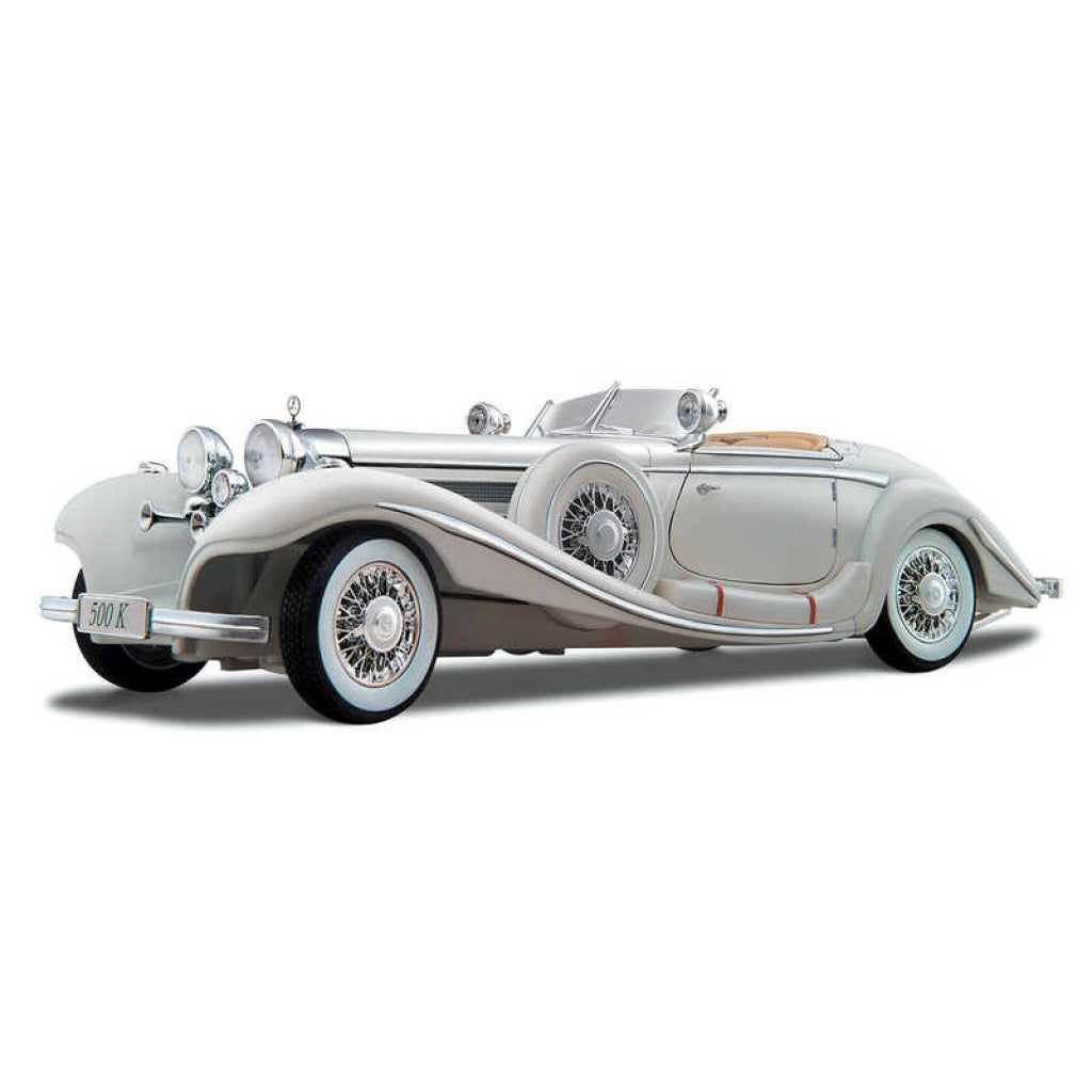 Maisto 1:18 Premiere Edition 1936 Mercedes-Benz 500K Specialroadster White - 90159360551 - crystallotus.eu