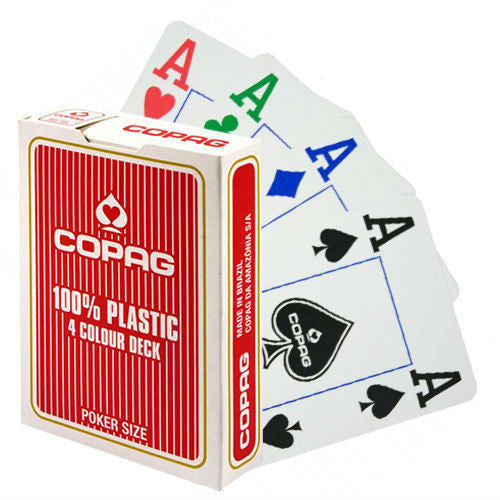 Copag - 4 Colour Poker Cards (Red Color)