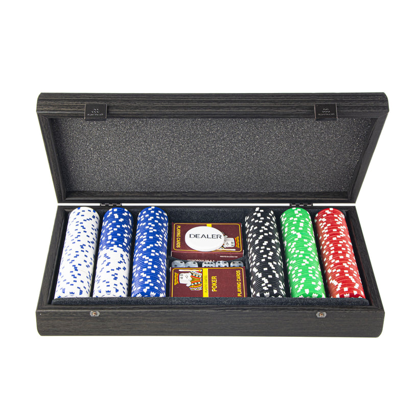 Luxury Poker Set in Black Wooden Replica Handcrafted Case (by Manopoulos) (PXL10.300)