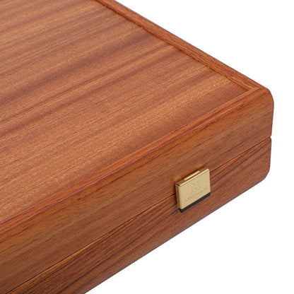 Handcrafted Mahogany &amp; Olive Wood Backgammon Set - Elegant Marquetry Design Large 48x52cm (by Manopoulos) (TM1E)