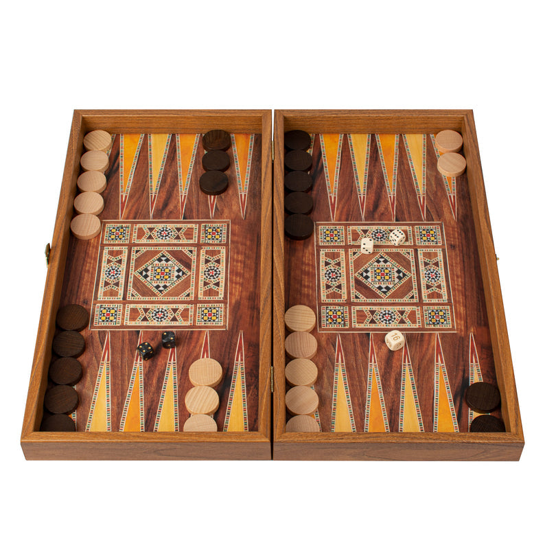 Handcrafted Backgammon Set Syrian Mural Print Large 38 x 20cm (by Manopoulos) (TSX2SY)