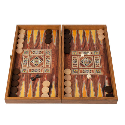 Handcrafted Backgammon Set Syrian Mural Print Large 38 x 20cm (by Manopoulos)