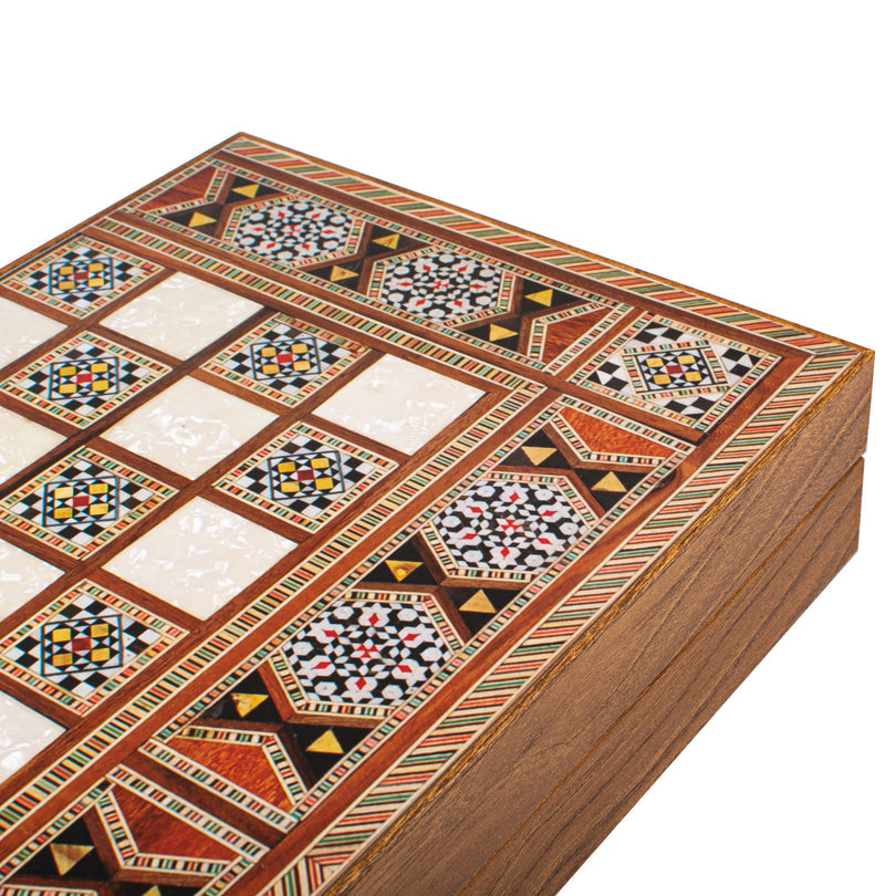 Handcrafted Backgammon Set Syrian Mural Print Large 38 x 20cm (by Manopoulos) (TSX2SY)