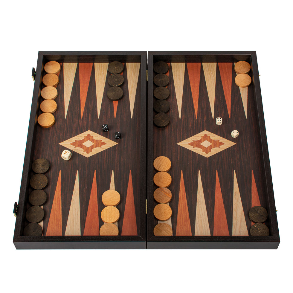 Handcrafted Backgammon Set Wenge Replica Wood Large 48x52cm (by Manopoulos) (TXL1VV)