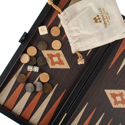 Handcrafted Backgammon Set Wenge Replica Wood Small 30x32cm (by Manopoulos) (TXL3VV)
