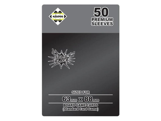 Premium Boardgame Sleeves 63x88mm 50pcs (Standard Size Card Game) (Solid Black)