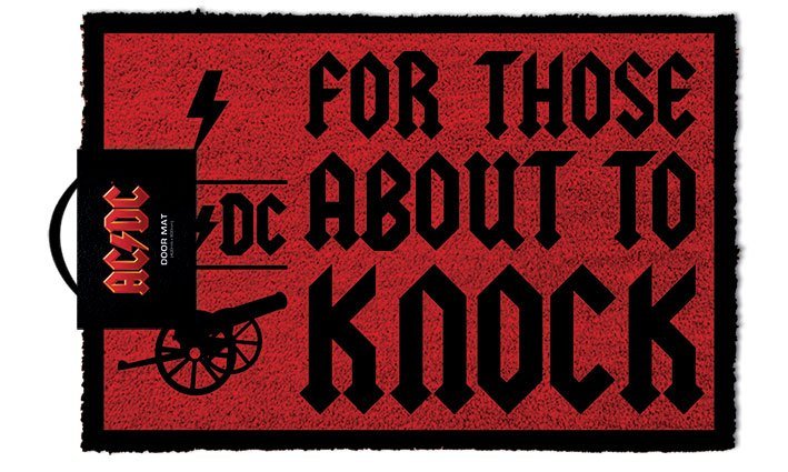 AC/DC Doormat For Those About To Knock 40 x 57 cm - 5050293851280 - CrystalLotus.eu