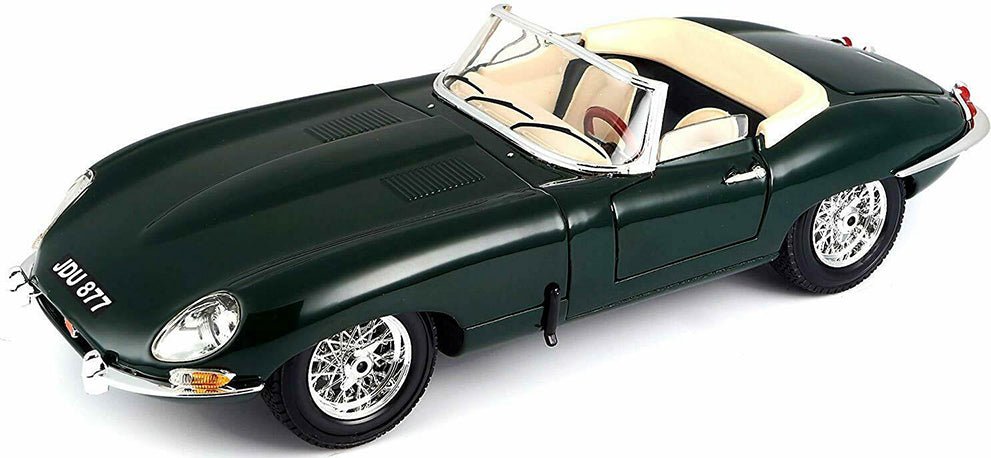 Bburago 1:18 Jaguar E-type Cabriolet (1961) Green - 4893993120468 - Crystal Lotus