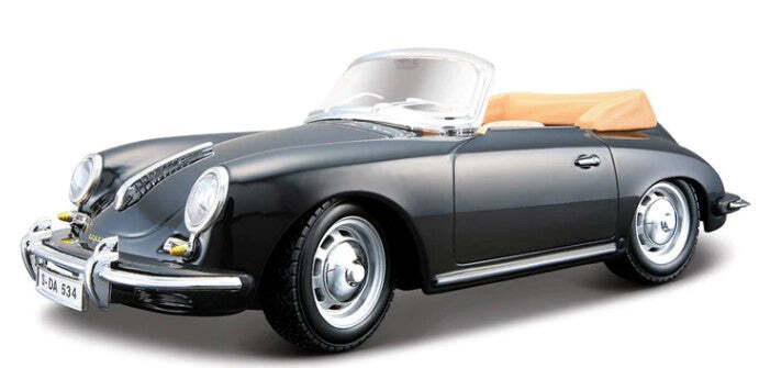 Bburago 1:24 Porsche 356B Cabriolet (1961) Black - 4893993220786 - Crystal Lotus