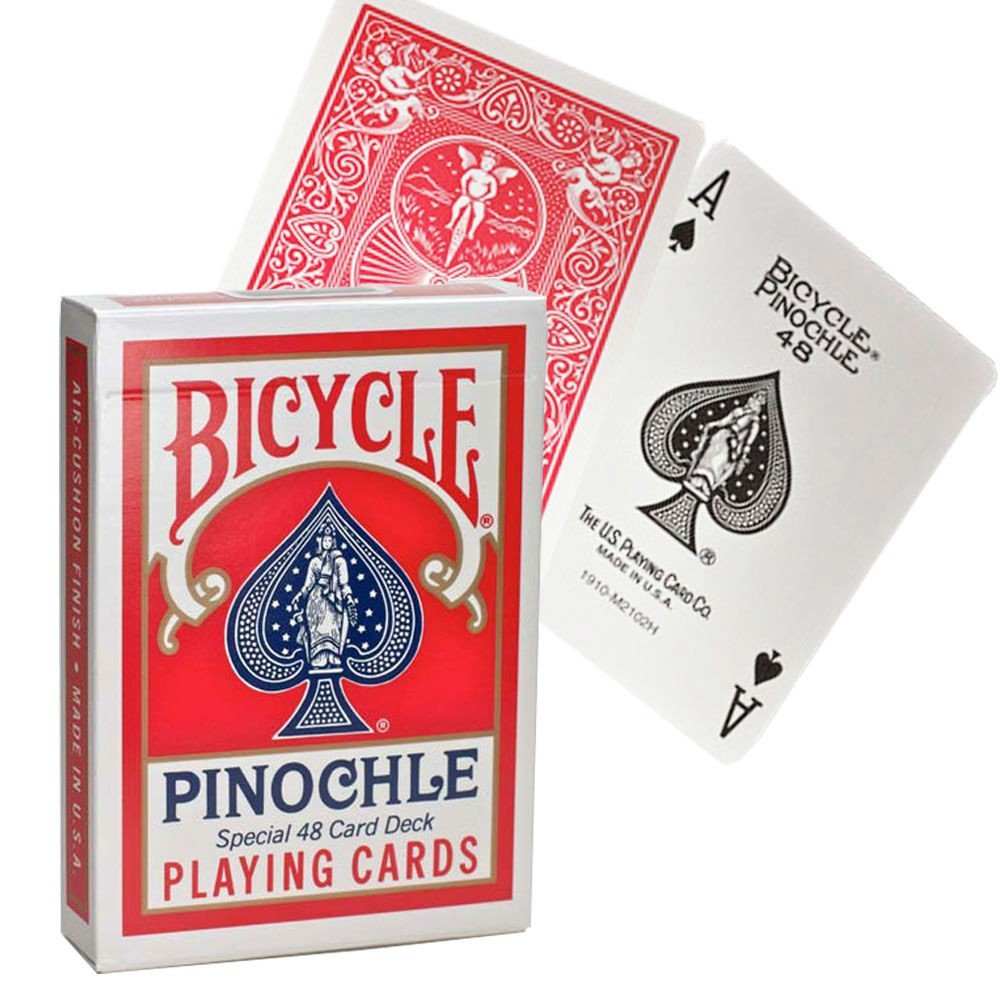 Bicycle Rider Back Pinochle Standard Index 48 Card Deck Red - 073854000489 - CrystalLotus.eu