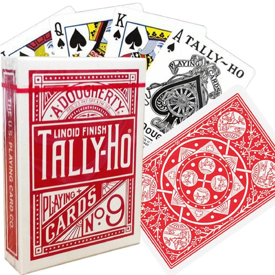 Bicycle: Tally - Ho Standard Index - Fan Back (Red) - 073854000090 - Crystal Lotus