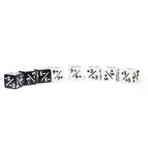 Blackfire Dice - 16mm Positive/Negative D6 Dice (8 Dice in Tube) - 8594054916391 - CrystalLotus.eu