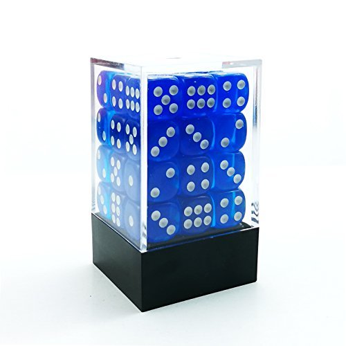 Blackfire Dice Cube - 12mm D6 36 Dice Set - Transparent Dark Blue - 8594054916988 - CrystalLotus.eu