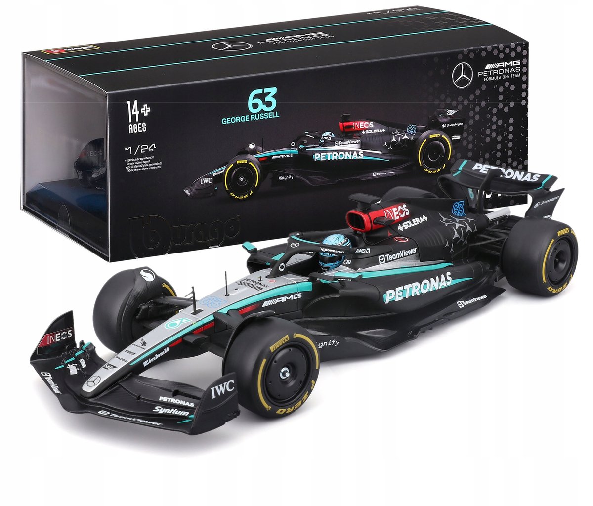 Bburago 1:24 F1 Mercedes W15 with driver figure (