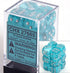 Chessex 16mm d6 with pips Dice Blocks (12 Dice) - Cirrus Aqua w/silver - 601982025526 - CrystalLotus.eu