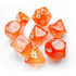 Chessex - Borealis Polyhedral Blood Orange/white Luminary 7 - Die Set (with bonus die) - 601982038472 - CrystalLotus.eu