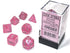 Chessex Borealis Polyhedral Pink/silver Luminary 7 - Die Set - 601982031527 - CrystalLotus.eu