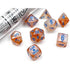 Chessex Borealis Polyhedral Rose Gold/light blue Luminary 7 - Die Set - 601982036119 - CrystalLotus.eu