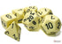 Chessex CHX25462 - Opaque Pastel Yellow/Black Polyhedral 7-Dice Set - 601982043124 - Crystal Lotus