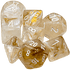Chessex CHX30075 - Borealis Champagne/White Polyhedral 7-Dice Set (Plus Lab Dice) - 601982049942 - Crystal Lotus
