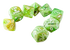 Chessex CHX30077 - Marble Sour Green/White Polyhedral 7-Dice Set (Plus Lab Dice) - 601982049966 - Crystal Lotus