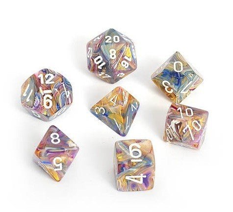 Chessex Festive 7 - Die Set - Carousel w/white - 601982024796 - CrystalLotus.eu