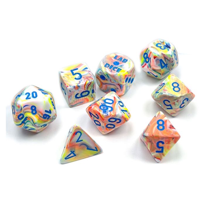 Chessex Festive Polyhedral Kaleidoscope/blue 7 - Die Set - 601982036270 - CrystalLotus.eu