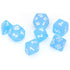 Chessex Frosted 7 - Die Set - Carribean Blue w/white - 601982024611 - CrystalLotus.eu