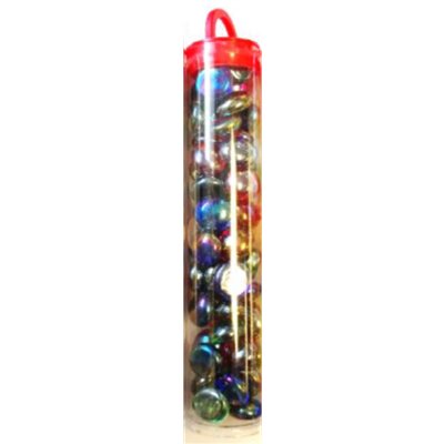 Chessex Gaming Glass Stones In Tube - Assorted Iridized (40) - 601982017996 - CrystalLotus.eu