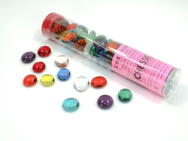 Chessex Gaming Glass Stones in Tube - Assorted Translucent (40) - 601982017972 - CrystalLotus.eu