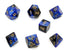 Chessex Gemini Polyhedral 7 - Die Set - Black - Blue w/gold - 709619015022 - CrystalLotus.eu