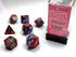 Chessex Gemini Polyhedral 7 - Die Set - Blue - Red w/gold - 601982022914 - CrystalLotus.eu