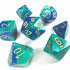 Chessex Gemini Polyhedral 7 - Die Set - Blue - Teal w/gold - 601982023133 - CrystalLotus.eu