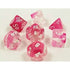 Chessex Lab Dice 4 - 7 Die Set Gemini Clear - Pink/white Luminary - 601982030261 - CrystalLotus.eu