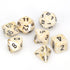 Chessex Marble 7 - Die Set - Ivory w/black - 601982024529 - CrystalLotus.eu