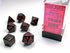 Chessex Opaque Polyhedral 7 - Die Sets - Black w/red - 601982021344 - CrystalLotus.eu