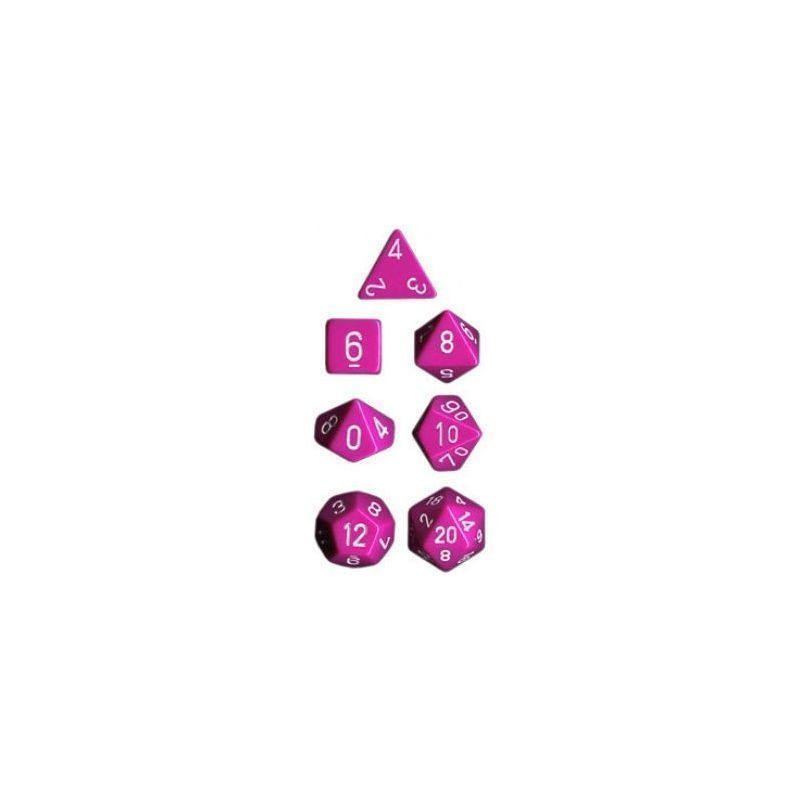 Chessex Opaque Polyhedral 7 - Die Sets - Light Purple w/white - 601982021375 - CrystalLotus.eu