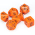 Chessex Opaque Polyhedral 7 - Die Sets - Orange w/black - 601982021245 - CrystalLotus.eu