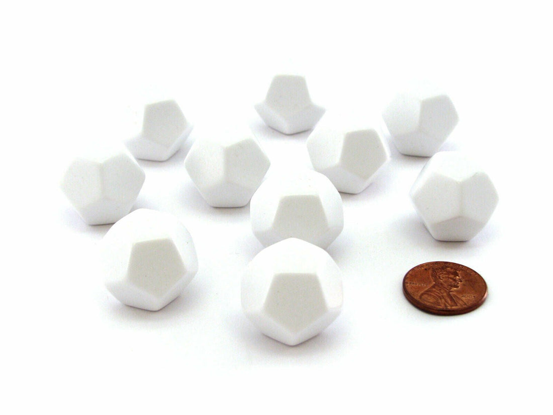 Chessex Opaque Polyhedral Bag of 10 Blank 12 - sided dice - 601982026608 - CrystalLotus.eu