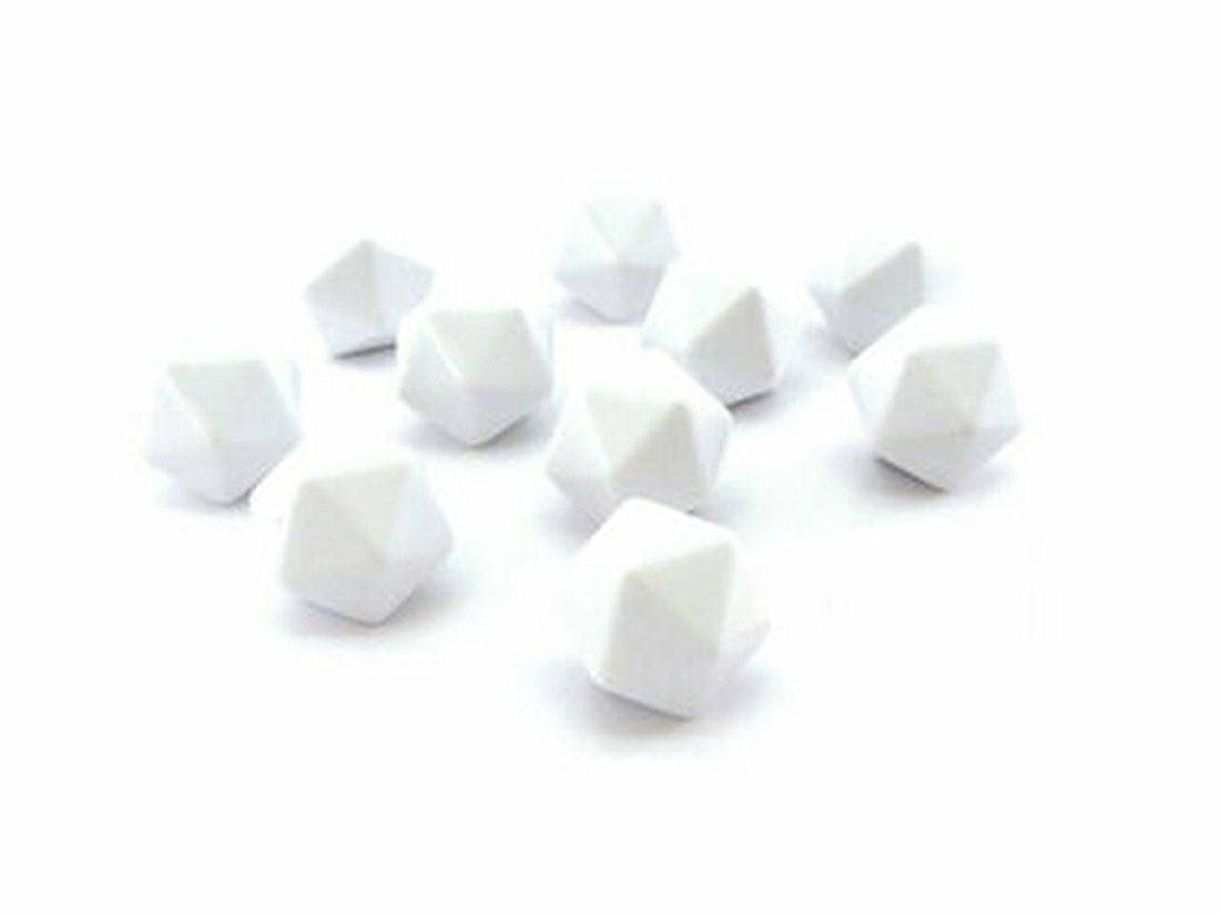 Chessex Opaque Polyhedral Bag of 10 Blank 20 - sided dice - 601982026615 - CrystalLotus.eu