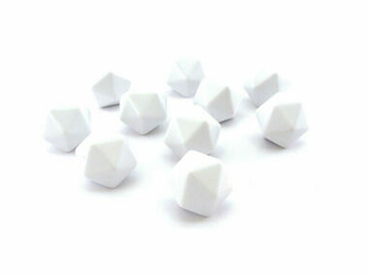 Chessex Opaque Polyhedral Bag of 10 Blank 20 - sided dice - 601982026615 - CrystalLotus.eu